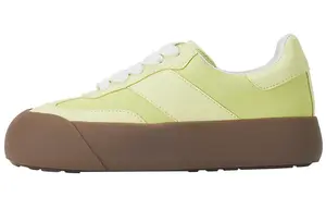 Антискользящие износостойкие повседневные туфли низкие унисекс светло-желтый зеленый GOOD BAI