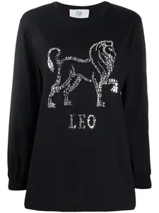 Джемпер Leo с кристаллами Alberta Ferretti, черный