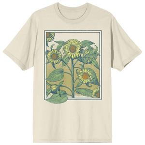 Мужская футболка с натуральным рисунком в рамке подсолнуха Licensed Character, черный