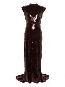 Макси-платье с короткими рукавами-крылышками Rotate Birger Christensen, красный