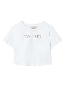 TWINSET Kids футболка с логотипом, белый