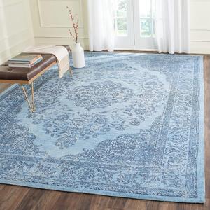 SAFAVIEH Classic Vintage Collection ковер 275 x 366 см - Blue, Oriental Medallion Cotton Design, Easy Care, идеально для помещений с высокой проходимостью в гостиной, спальне (CLV121C)
