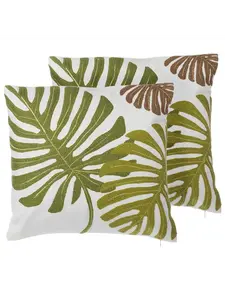 Декоративная подушка Beliani 2er Set Deko ZENOBIA, цвет grün/weiß