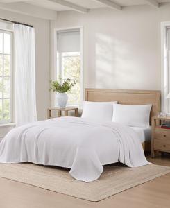 Однотонное хлопковое одеяло пике, размер Twin Tommy Hilfiger, White