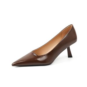 Varib Коричневые женские туфли на тонком каблуке 6 см, цвет Brown