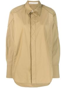 Dion Lee куртка-рубашка с контрастной строчкой, нейтральный цвет