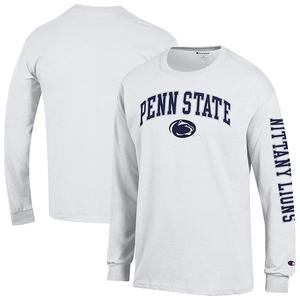 Мужская белая футболка с длинным рукавом penn state nittany lions arch over logo 2-hit Champion