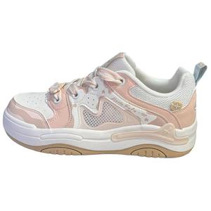 XTEP Легкие и дышащие низкие кроссовки для скейтбординга женские, белые, розовые