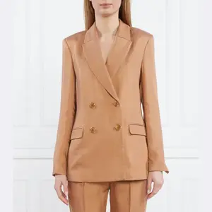 Элегантный пиджак приталенного кроя с добавлением белья Liu Jo, бежевый