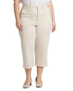 Удобные брюки из стретч-твила NYDJ Plus, слоновая кость/кремовый