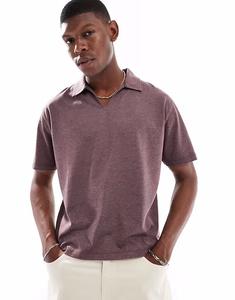 Свободное поло ASOS DESIGN коричневого цвета