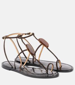 Каирские сандалии из кожи с декоративными элементами Amanu, коричневый