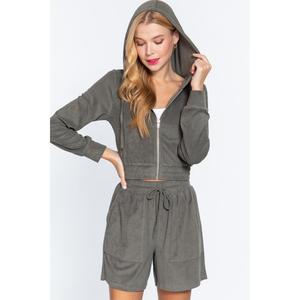 Махровая куртка с капюшоном TRUEDAMES, оливковый