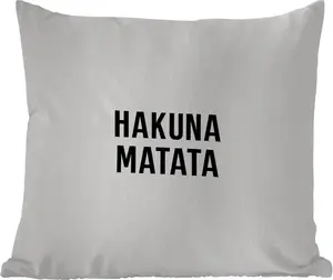 Подушка для улицы - Цитаты - Хакуна Матата - Дети - Младенец - Текст - 40x40 см - Водонепроницаемая - Подушка для отдыха - Подушка - Для интерьера - Подушка с изображением MuchoWow