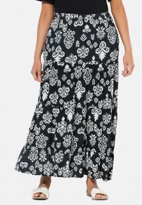 Юбка Ulla Popken BOHO TIERED FLOUNCE PANEL, Black