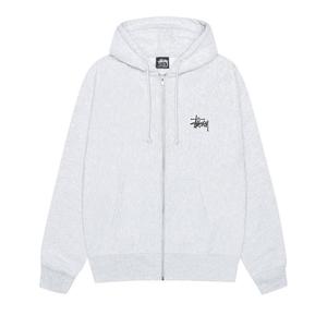Худи Stussy Basic Zip Hoodie, Ash Heather