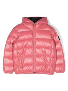 Save The Duck пуховик с капюшоном и нашивкой-логотипом, розовый