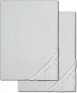 Простыня на резинке зимняя пуховая серебристо-серая 90 x 190 - 100 x 200 см, двойная упаковка Sleezzze