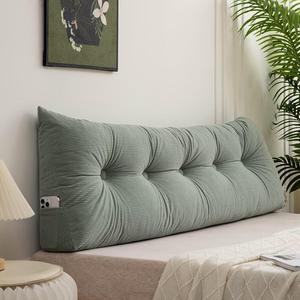 Generic Клиновидная подушка для чтения в кровати с поддержкой спины и съемным чехлом Green