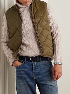 Эластичный ремень с кожаной отделкой шириной 3,5 см ANDERSON'S, темно-синий