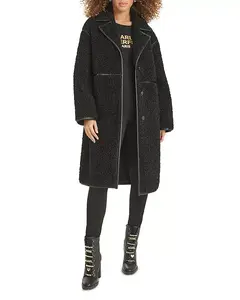 Куртка с пуговицами из искусственного меха Karl Lagerfeld Paris, черный