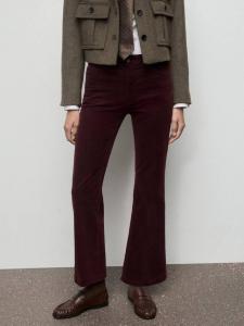 Джинсы Jolene расклешенные из вельвета Mango, Dark Red