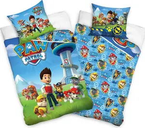 Комплект постельного белья Щенячий патруль 135x200 см, 80x80 см, зимний, 100% хлопок, фланель, с застежкой-молнией tex idea