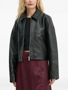 Кожаная куртка на молнии спереди Won Hundred, черный