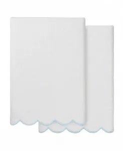 Набор банных полотенец Adornia Scallop Cotton, 2 предмета, 68 см x 137 см Linum Home, белый/синий