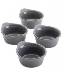 Набор из 4 круглых керамических формочек-подставок для запекания Rachael Ray, Gray