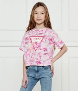 Футболка детская Guess Regular Fit с принтом, розовый / белый