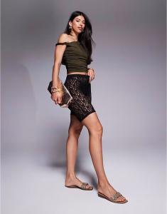 Кружевные леггинсы облегающего кроя черного цвета Asos Design