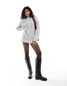 Платье-свитер Cotton On Cable серого цвета Cotton:On