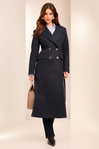 Длинное двубортное пальто с шерстью Lipsy, синий