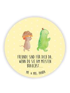 Mr. & Mrs. Panda Круглая магнитная черепашка-мышь с надписью, пастельно-желтого цвета