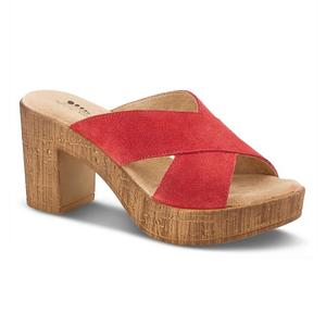 Женские шлепанцы на каблуке Spring Step Blanchar, цвет Red Suede