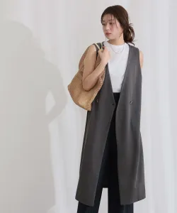 Удобный длинный флисовый жилет без воротника, свободного кроя.