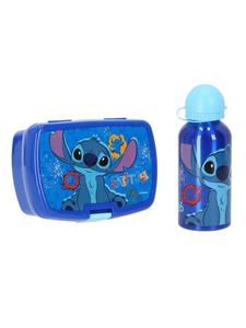 Lilo & Stitch Ланч-бокс с изображением Лило и Стича и бутылочкой объемом 400 мл, идеально подходит для детского сада, синего цвета