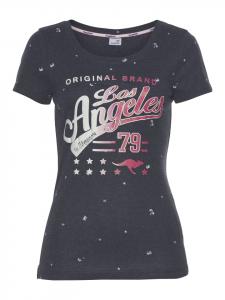 Футболка с темно-синим меланжевым принтом Kangaroos