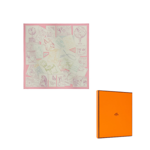 HERMES Шарф из шелка Mulberry для женщин Rose/Cream/Light Purple