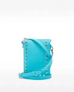 Маленькая женская сумка-бандо с застежкой-молнией и декоративными заклепками Parfois, светло-голубой