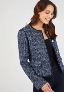 Легкая твидовая куртка effet ganse fantaisie Damart, Marine