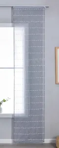 Полупрозрачная раздвижная штора с карнизом, 245 x 60 см (В x Ш), серый "Кассель", льняное переплетение шенилл, полоски, 202470P Astek