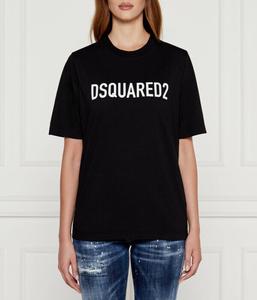 Футболка женская Dsquared2 свободного кроя с логотипом бренда, черный