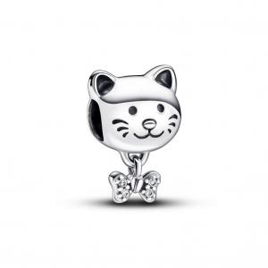 Шарм Pet Cat & Bow Pandora, стерлинговое серебро