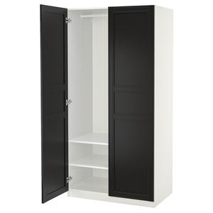 Шкаф, белый/антрацитовый, 100x60x201 см, Pax / Flisberget IKEA