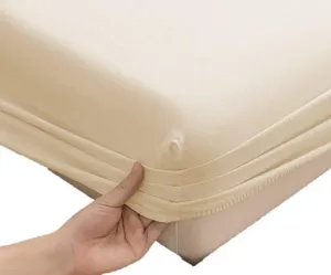 Простыня на резинке джерси 140x200 бежевая Cotton World