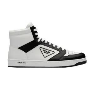 Кроссовки Prada District Leather Sneaker High 'White Black', белый