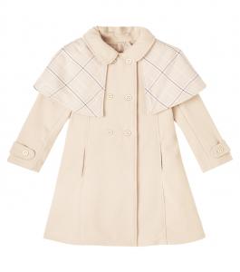 Клетчатое пальто с накидкой Patachou, бежевый
