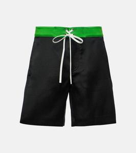 Атласные шорты Miu Miu, Nero+Erba